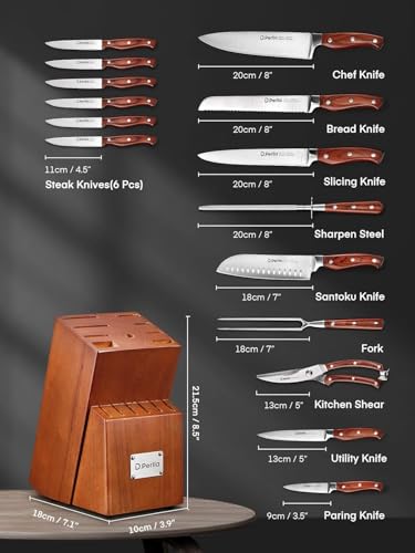 Knife-Set-with-Block-16-Pcs-Stainless-Steel-Kitchen-Knife-Set-with-Sharpener-Wooden-Block-Knife-Block-Set-with-Wood-Handle-Chef-Santoku-Bread-Utility-Paring-Carving-Fork-Knife-Brown