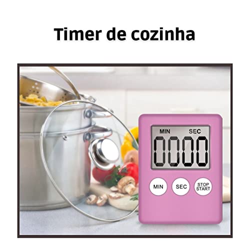 Temporizador Relógio Timer Digital Alarme Sonoro De Cozinha Portátil Cronômetro Automático Magnético