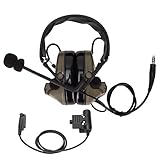 Militär-Headset, Aktive Elektronische Rauschunterdrückung 7,1-mm-Stecker-Gehörschutz-Ohrenschützer mit U94 PTT für Motorola GP338 GP-328 GP-340 GP-380(Armeegrün)