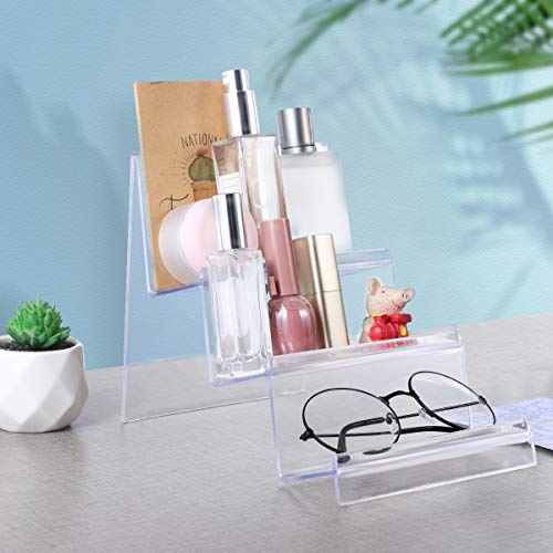 Cabilock Acrylic Clear Desktop Wallet Storage Rack Shelf Wallet Display Stand Holder Purse Handbag Organizer Decoration (3 Tier)