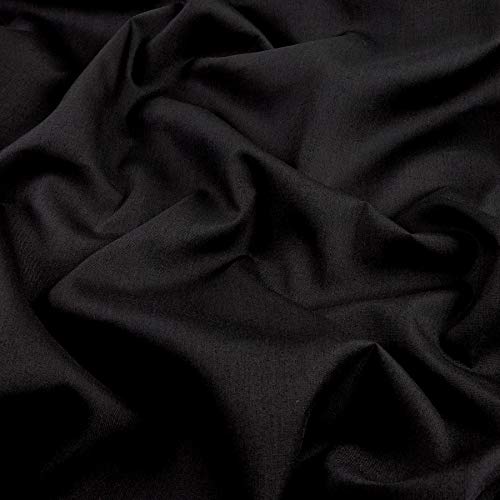 Ben Textiles 60'' Poly Cotton Broadcloth Fabric, Black, Fabric by the yard - Thumbnail 2