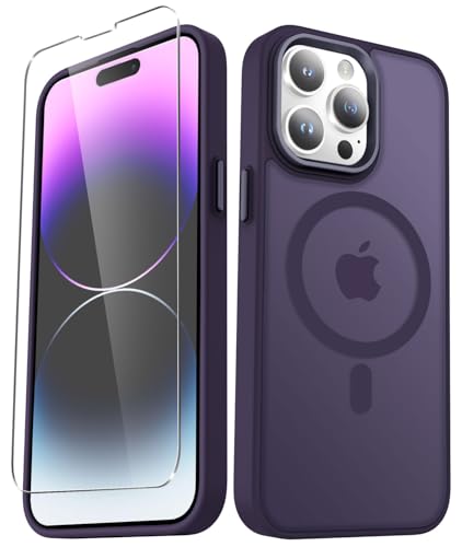 Image of YENAPOON for iPhone 14 Pro Case, Matte Magnetic Phone Case, Purple