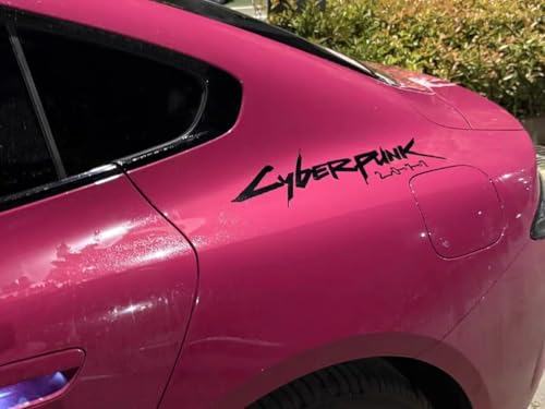 Image of Cyberpunk Vinyl Sticker Cyberpunk car Decal Cyberpunk car Sticker Water Proof Cyberpunk Sticker Reflective for car for Laptop (Black)
