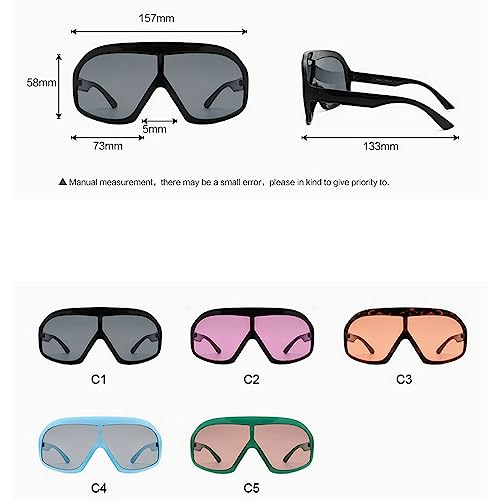 Fashion Oversized Square Women Sunglasses Vintage Punk Men Outdoor Eyewear Shades UV400 Orange Purple Sun Glasses4