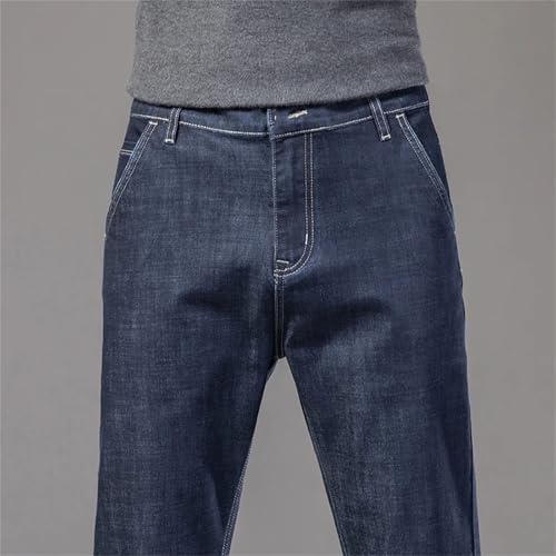 Men's Loose Business Casual Jeans Classic Style Straight-Fit Stretch-Denim Pants Male Trousers3