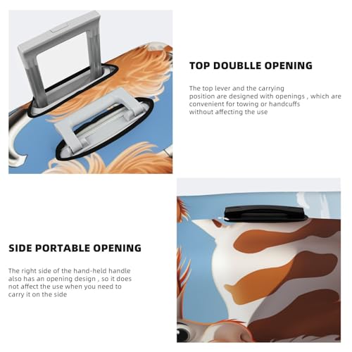 Travel Luggage Covers For Suitcase, Cartoon Cute Cow Elastic Suitcase Protector Washable Anti-Scratch Suitcase Baggage Cover Luggage Protector Fits 18-32 Inch Luggage4