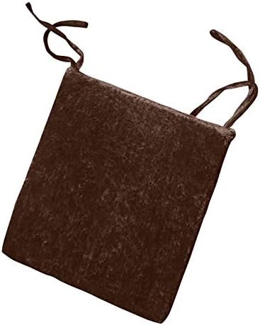 Artistic Fashionista Limited New Crushed Velvet Foam Chair Seat Pads Seat Cushions With Ties For Office Outdoor Kitchen Dining Room Patio Garden Chairs - Zipped Removable Velvet Cover (Black)
