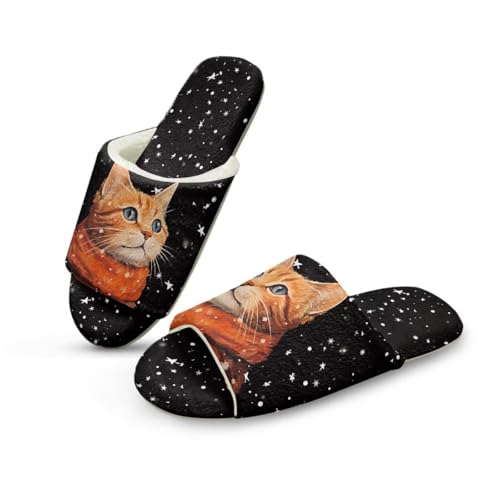 House Slippers for Woman Men Bedroom Slippers Fluffy Indoor Shoes Open Toe