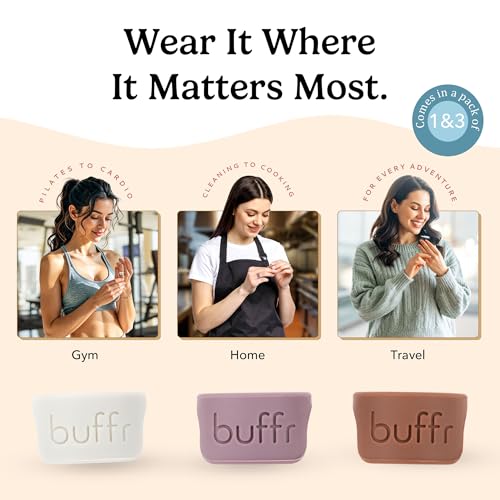 Image of BUFFR Silicone Ring Protector for Working Out - Wedding Band Guard for Gym & Fitness - Secure, Non-Slip Rubber Ring Cover for Women