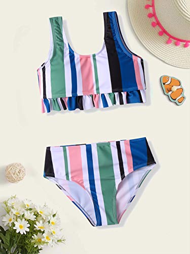 Image of Arshiner Girls Bikini Beach Swimwear 2 Piece Swimsuits Floral Printing Bathing Suits