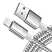 Price comparison product image Syncwire iPhone Charging Cable Lightning 2 Meters, [C89 Extended MFi Certified] Nylon Braided, Fast Charging Cable for iPhone 13 12 11 Pro XS X XR 8 7 6s 6 SE 5, Alloy Silver