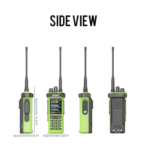 Radtel RT-950 PRO Amateurfunkgerät TX GPS/APRS, 10 W Walkie-Talkie mit großer Reichweite, Handfunkgerät, AM/FM/CB/SW/MW/LW RX, Bluetooth-App-Programmierung, Grün (mit Programmierkabel)