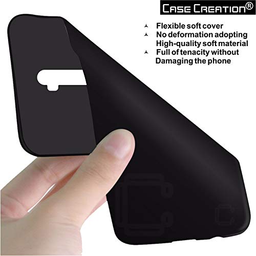 Image of Case Creation for Oppo Reno 10x Zoom 2019 Back case, Oppo Reno 10x Zoom Slim Flexible Smart Look case with 360 Camera All Angle Protection (Pure Black)