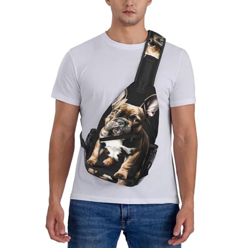 Mochila cruzada con estampado Bulldog Francés orejas largas miniatura 7