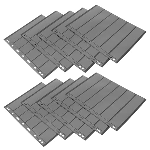 TOBBOMEY Álbum de Sellos Transparente de Pvc para Coleccionistas Tamaño Estándar 10 Fundas Dobles Porta Sellos Reutilizable Práctico Set para Colección