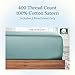 California Design Den Twin Fitted Sheet, Soft 400 Thread Count 100% Cotton, No Pop-Off Elastic, Deep Pocket, Durable Sateen Weave Bottom Sheet for Adults (Twin, Teal)