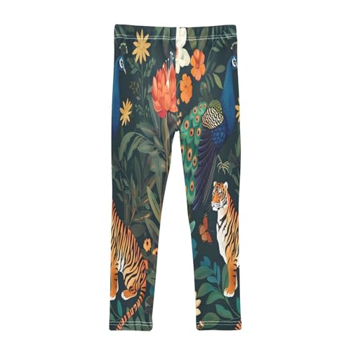 Toddler Girls Leggings Printed Yoga Pants Leggings Peacock and Tiger for Kids2