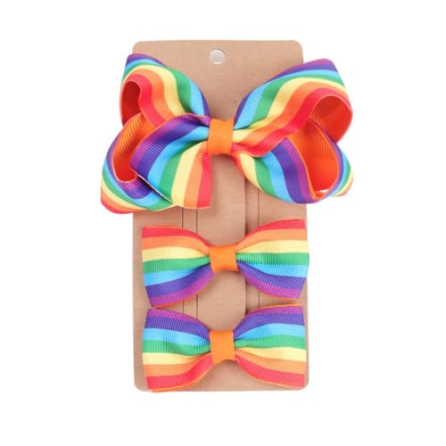 Cinta de pelo arco iris con pinza de alta sujeción infantil JHP01 2