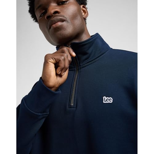 Lee Relaxed Half Zip Sweatshirt Rivet Navy Size M - 3