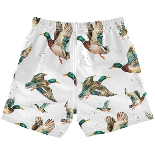 Flying Swimming Ducks Boys Swim Trunks Mallard Duck Toddler Beach Board Shorts Baby Summer Bathing Suit 4T Multicolor2