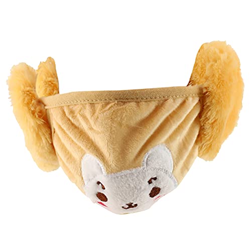 Image of Trendy Apparel Shop Kids Winter Animal Face Cartoon Bear Mask & Earmuffs