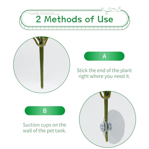 Image of 3 PCS Reptile Plants Artificial Hanging Plants with Suction Cup Pets Habitat Climbing Decorations Amphibian Terrarium Fake Plants