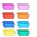 JM-Capricorns Waterproof Plastic Double Layer Zipper File Bags Invoice Pouches Bill Pencil Pouch Pen, 12 Piece
