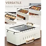 Indoor BBQ Kabob Skewers Grill,Smokeless Auto 360° Rotating Electric Barbecue Skewers Rotisserie,3 In 1 Indoor Electric Tabletop Grill with Removable Lid,Dual Zone Cooking - Image 3