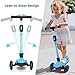 TONBUX Kids Scooter, Light Up 3 Wheel Kick Scooters for Kids 3-12, Folding Scooters with Adjustable Height - Toddler Scooter Lean-to-Steer & Widen Anti-Slip Deck