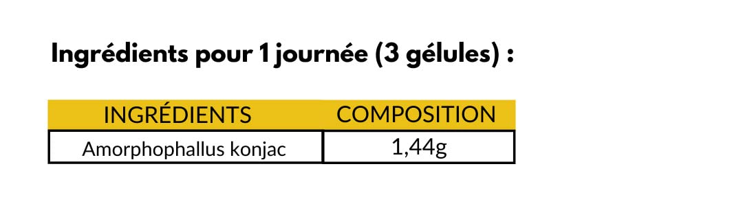 Konjac Pur 100% - 120 gélules | Coupe faim naturel | Minceur | Fabriqué en France | Nutrition pro
