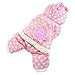 SELMAI Polka Dots Hooded Warm Pet Fleece Jumpsuit Puppy Winter Snowsuit Small Dog Cat Coat Jacket Pjs Outfits Chihuahua Clothes Apparel Pink M