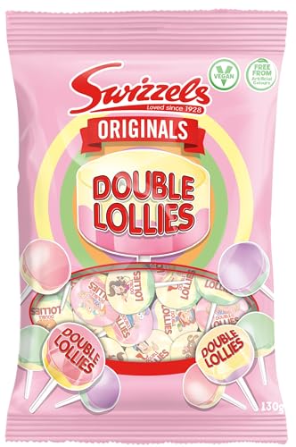Swizzels Original Double Lollies - A Fruity and Delicious Assortment of Candy Lollies 130g