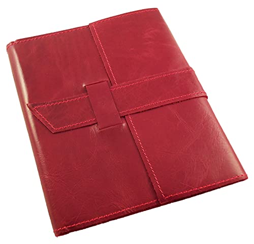 Journal de voyage en cuir rouge rechargeable - Carnet de notes papier fait main A5