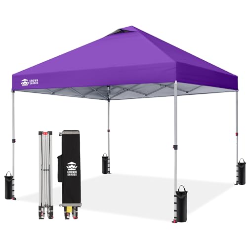 CROWN SHADES 10x10 Pop Up Canopy - Beach Tent with CenterLok...