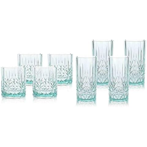 BELLAFORTE Myrtle Beach Tall & Short Tumbler - Teal, Shatterproof Drinking Glasses, Dishwasher Safe, BPA Free Cover