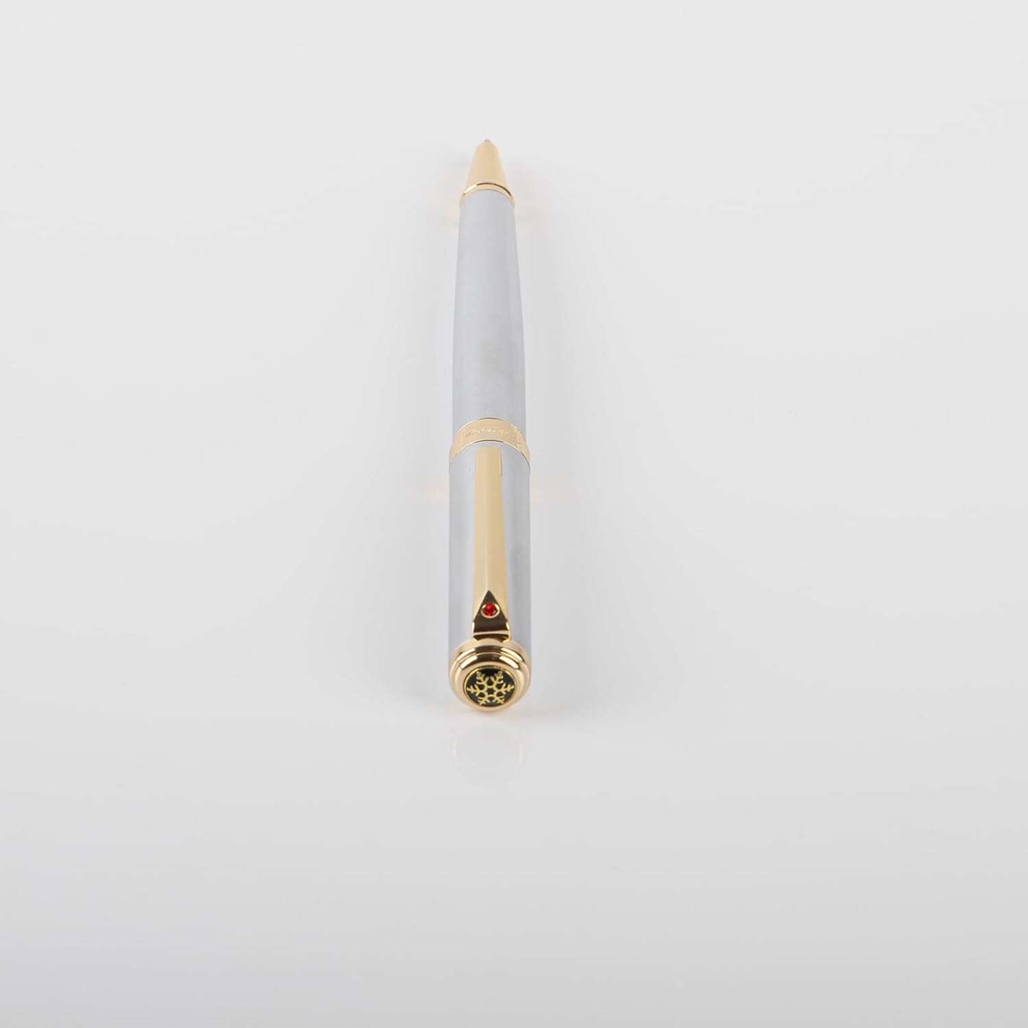 Luxury Ballpoint Pen with 24K Gold Trim, Switzerland Tip Point with Black Ink Refills, Fancy Ball Point Pen Gift Set for Men Women, Nice Writing Pens for Chirtmas,Silver - Image 3