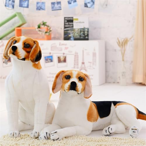 KUKUShining Realistisches Beagle Hund Kuscheltier, Niedliches Stofftier Plüschtier Hund Kinder und Hundeliebhaber Perfekt für die Hausdekoration(Beagle1,50cm/19.7in)