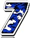 Biomar Labs® Adesivo Sticker Numero Racing 7 Gara Camouflage Mimetico Militare Blu Auto Moto Cross Rally Sport Tuning N 217