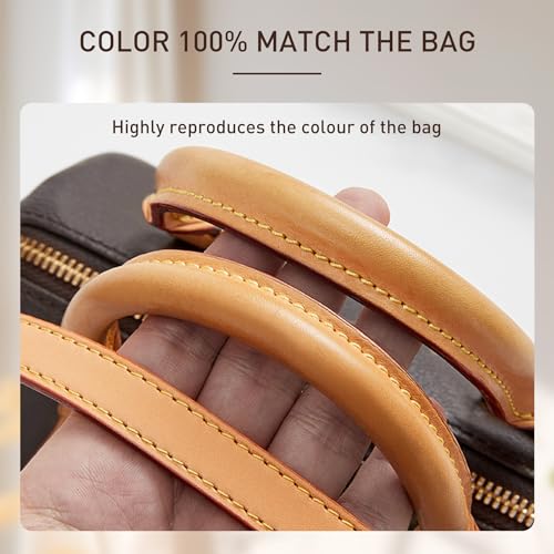 Doxo Vachetta Leather Strap Purse Straps Replacement Crossbody for L V Handbag Shoulder Bag, Width 0.71''/1.8cm, Adjustable Length 40.5''-48.4''(103-123cm),Beeswax4