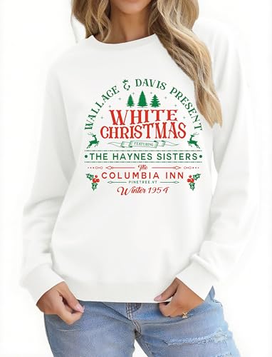 Christmas Sweatshirts for Women Funny Christmas Tree Xmas Cute Graphic Long Sleeve Shirt