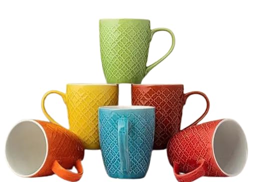 Freakway Absinthe Multi-Color Coffee Mug Set of 6 Ceramic Mugs to Gift to Best Friend, Tea Mugs, Microwave Safe Coffee Mugs, Ceramic Tea Cup 3