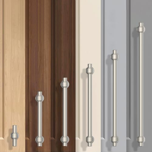 Image of 10 Pack 7.5 inch(192mm) Brushed Satin Nickel Cabinet Pulls Kitchen Cabinet Handles Cabinet Hardware Nickel Drawer Pulls for Cupboard