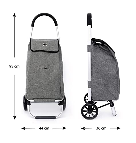 blnbag T3 - Klappbarer Einkaufstrolley Shopping Bag Trolley, Leichter Einkaufsroller stabiles Alu-Gestell, Einkaufstasche mit Rollen, 49L, 98 cm – Bild 5