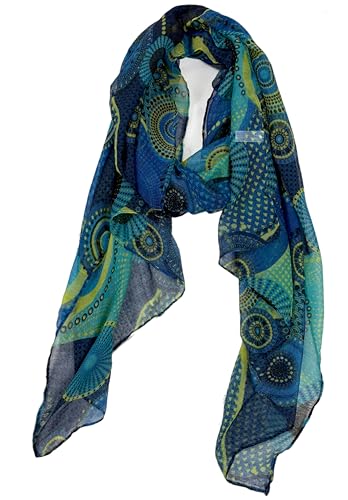 Van Der Rich ® - Bufanda Diseño Flores tamaño: 180cm*80cm- Mujer (20-AReal, TU)