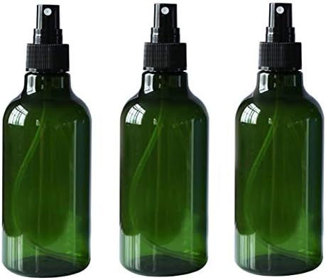 3PCS 250ml Green Refillable Empty Plastic Spray Perfume Bottle Jars Containers with Black Sprayer and Clear Anti-Dust Cap for Makeup Cosmetic Atomizer Bottle Leak Proof Portable Travel