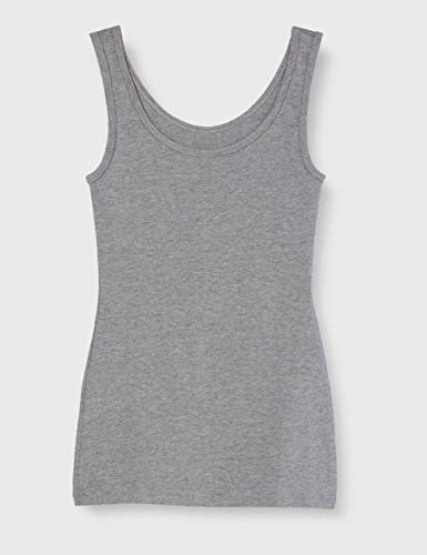 Marca Amazon - IRIS & LILLY Camiseta Interior Térmica Ligera de Tirantes para Mujer, Pack de 2, Multicolor (Grey Melange/navy), L, Label: L