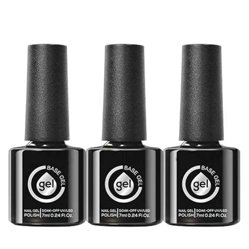 Doslilyy Esmalte de uñas de gel base, base de goma de fibra de vidrio transparente, secado con LED UV, requiere accesorios de manicura y transparentes para viajes, hogar, exteriores e
