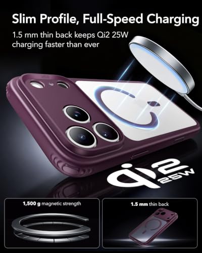 Image of ESR for iPhone 17 Pro Case, Camera Control Cover, Compatible with MagSafe Accessories, TPU, Military-Grade Drop Protection, Shock-Absorbing Air Guard Corners, Hybrid Series, Red