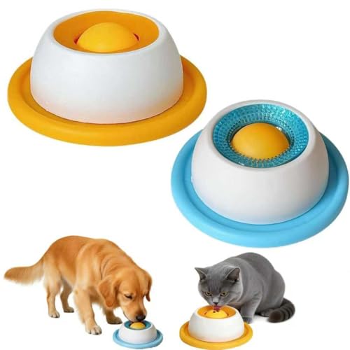 2 Stück Hundelickspielzeug,Lick Bowl Für Hunde,PP Nassfutter Lick Pad Mit Saugnapfbecher,Puzzlespielzeug Für Gelangweilte,Kleine und mittelgroße Hunde
