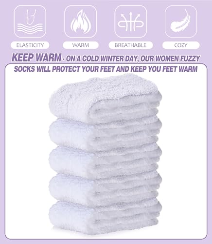 Image of Womens Fuzzy Socks Cozy Fluffy Slipper Soft Winter Warm Home Sleeping Christmas Socks